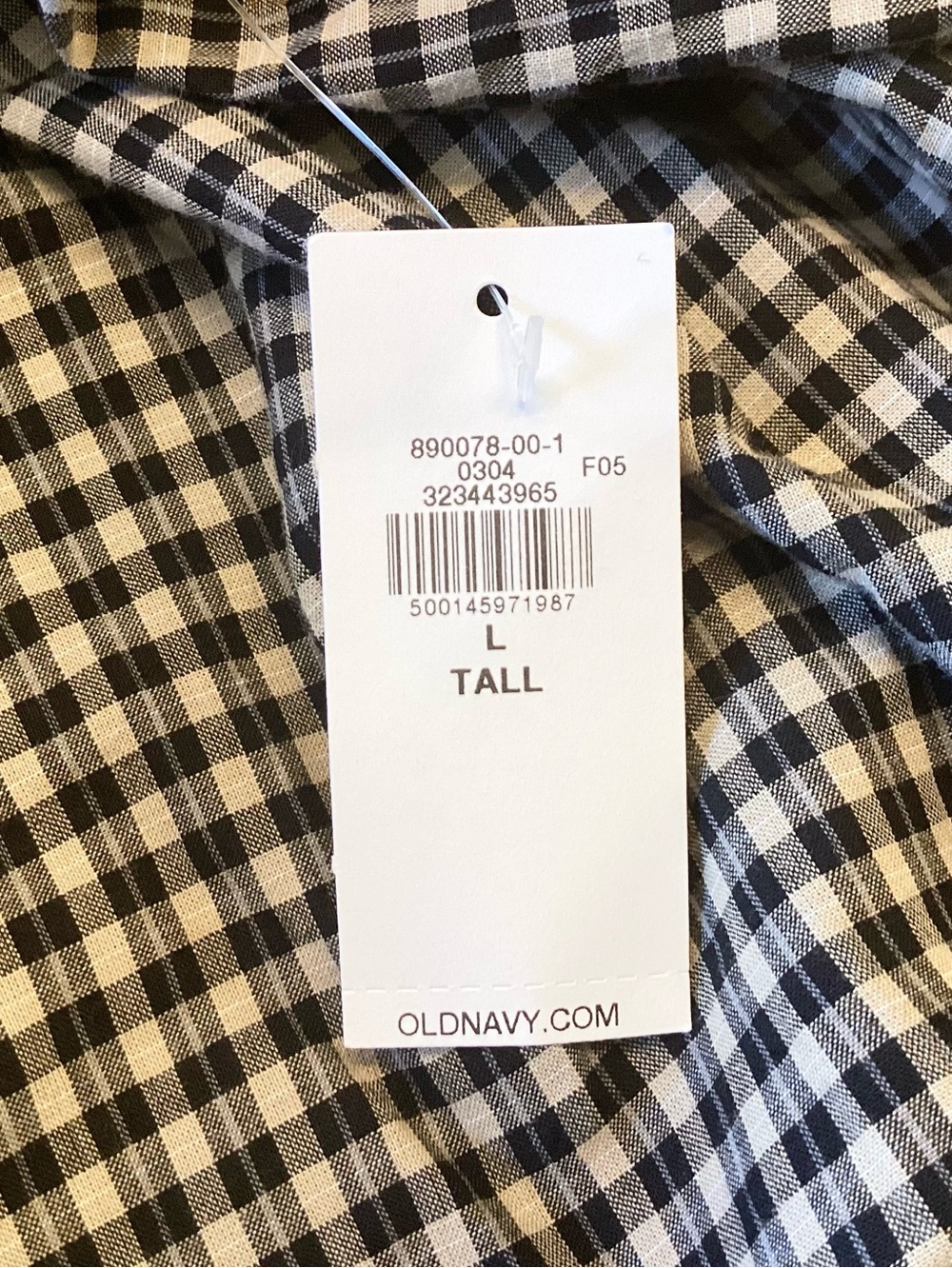 NWT Old Navy Short Sleeve 100% Cotton Airy Button Down Top - Black Check - LT - Picture 7 of 8